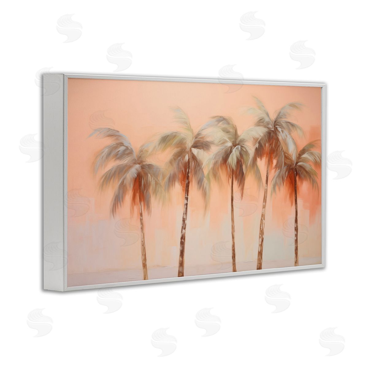 Soft Palm Tree Lineup White Frame Print Wall Art, Home Decor by Arlington Prints