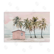 Arlington Prints | Pink Beach Hut & Palms
