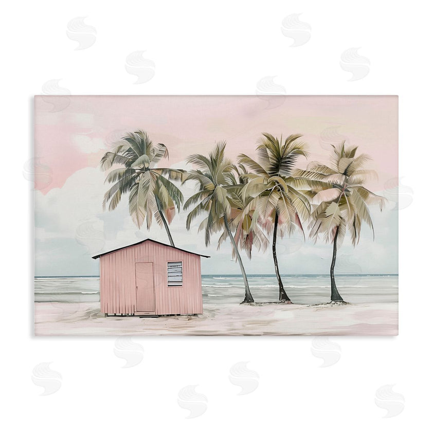 Arlington Prints | Pink Beach Hut & Palms