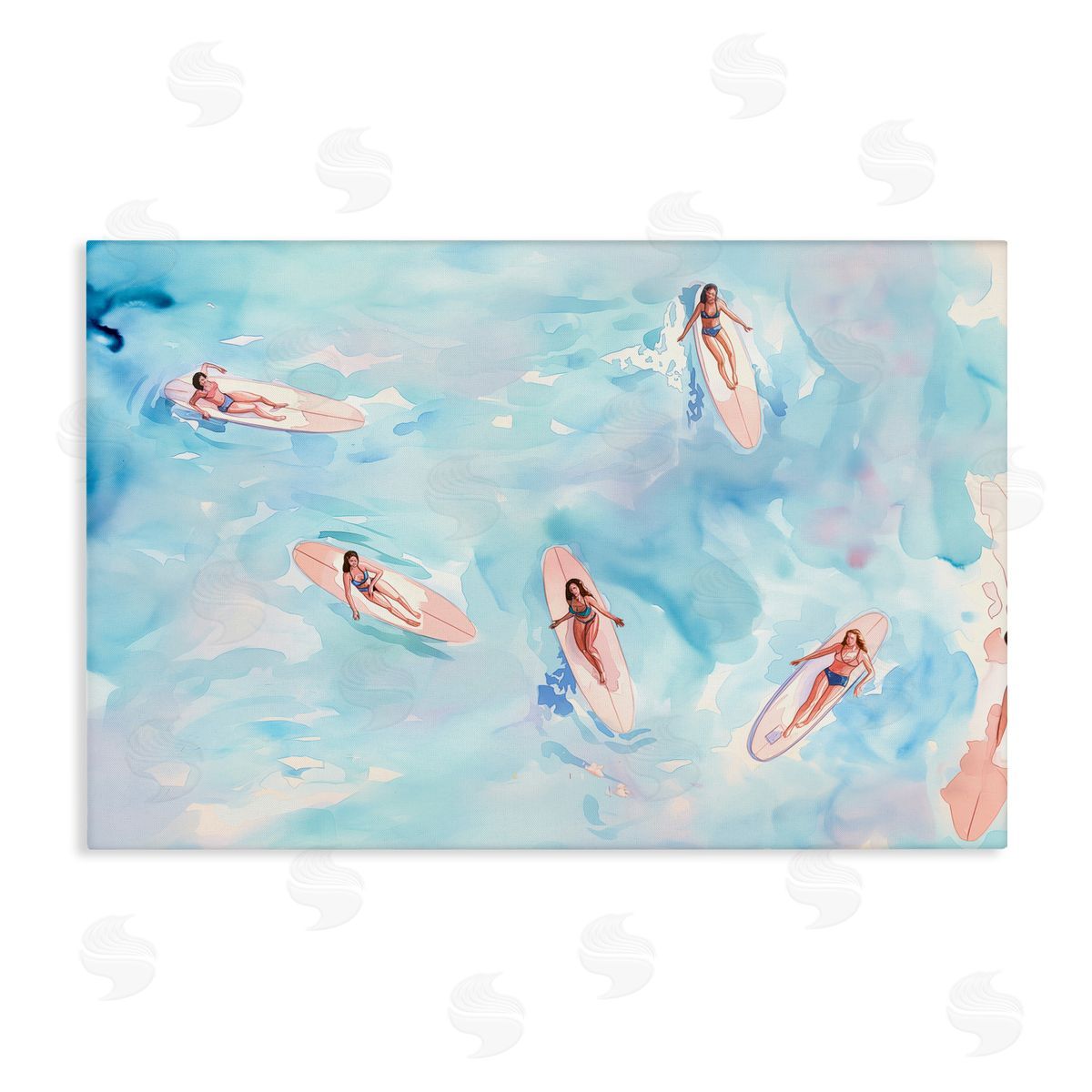 Surfer Girls on Sea Canvas Wall Art, Home Decor by Arlington Prints