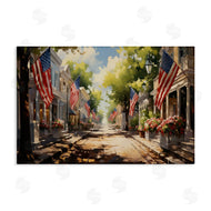 Arlington Prints | American Flag Lined Street