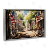 Arlington Prints | American Flag Lined Street