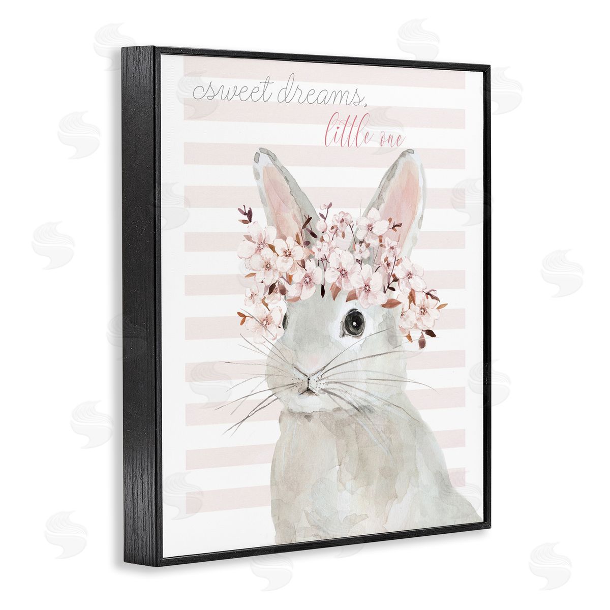 Sweet Dreams Bunny Black Frame Print Wall Art, Home Decor by Jessie Perry