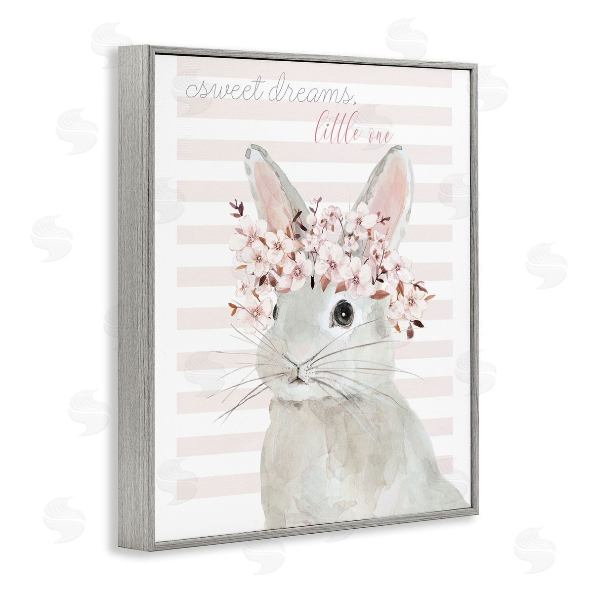 Sweet Dreams Bunny Grey Frame Print Wall Art, Home Decor by Jessie Perry