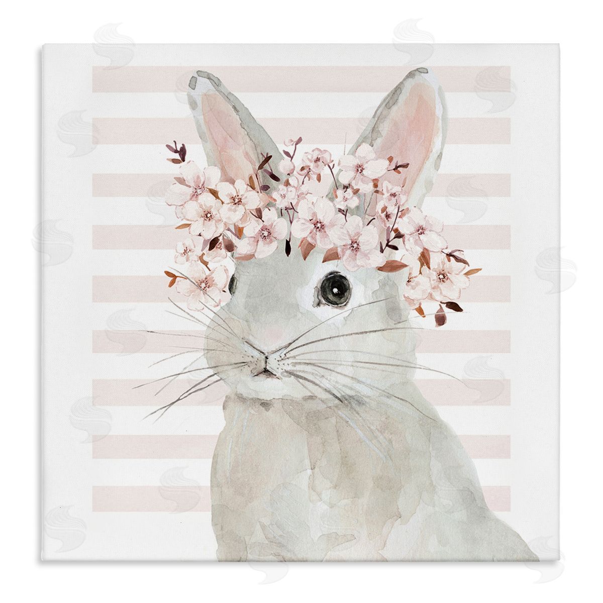 Cherry Blossom Bunny Canvas Wall Art, Home Decor by Jessie Perry