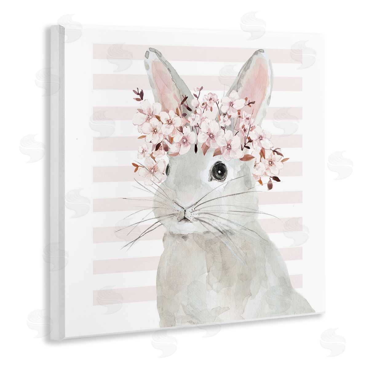 Cherry Blossom Bunny Wood Plaque Wall Art, Home Decor by Jessie Perry