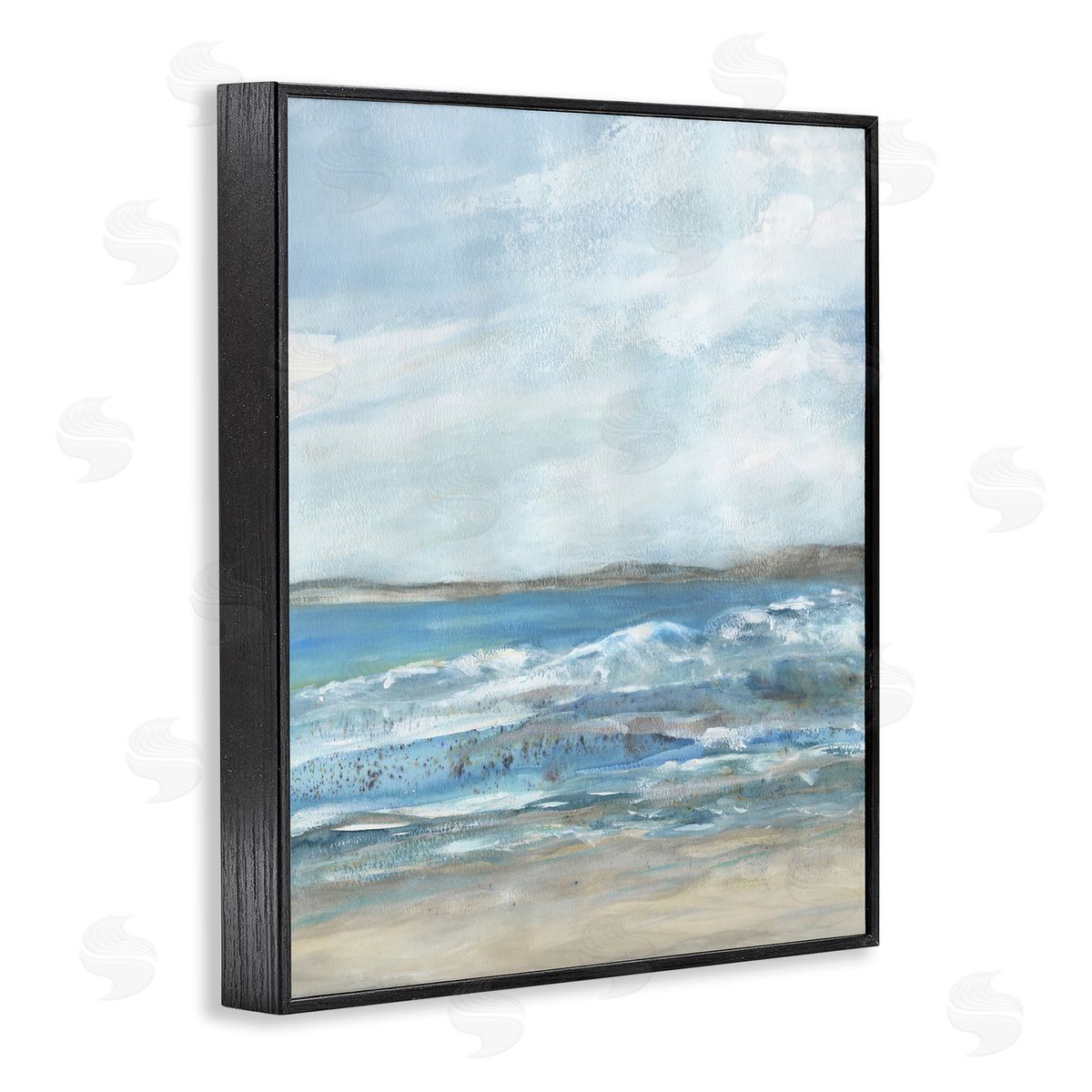 Sandy Surf Beach Black Frame Print Wall Art, Home Decor by Jessie Perry