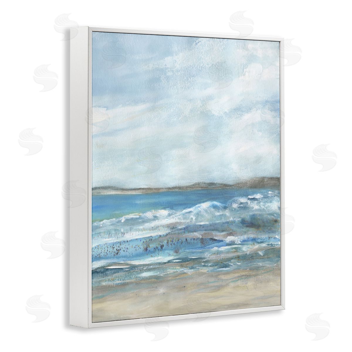 Sandy Surf Beach White Frame Print Wall Art, Home Decor by Jessie Perry