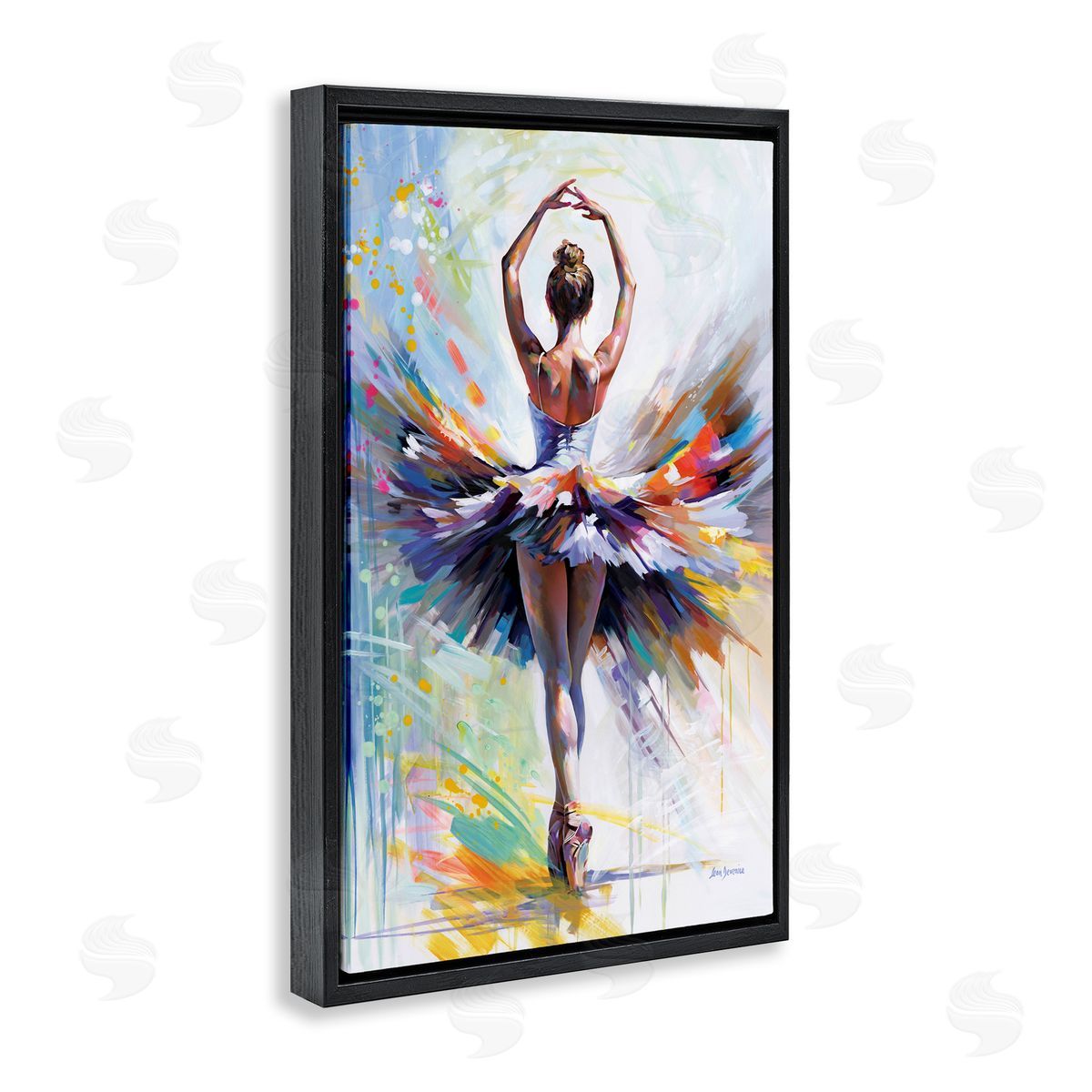 Prelude to Passion Ballet Black Floating Frame Canvas Wall Art, Home Decor by Leon Devenice