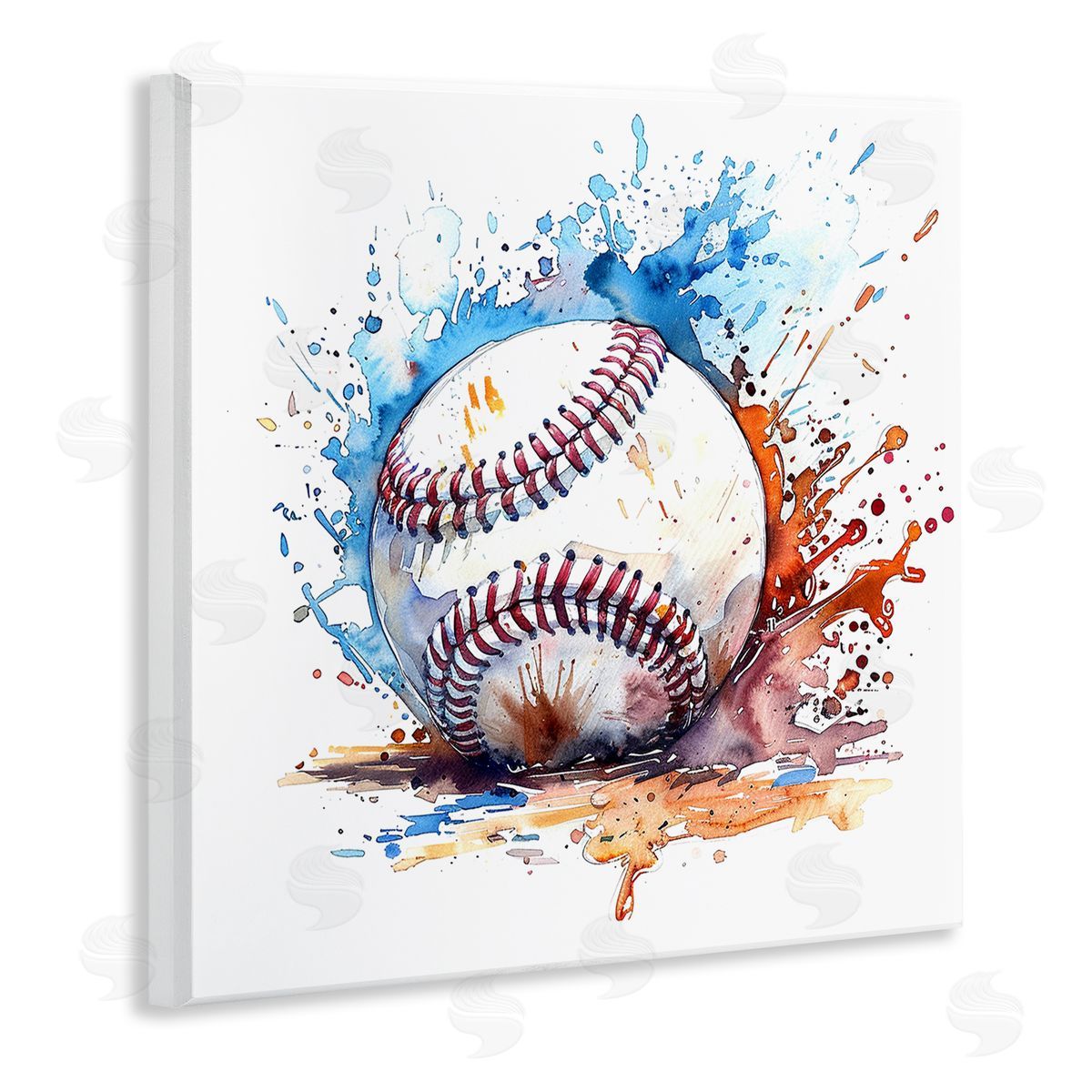 Baseball Chromatic Splash Wood Plaque Wall Art, Home Decor by LSR Design Studio