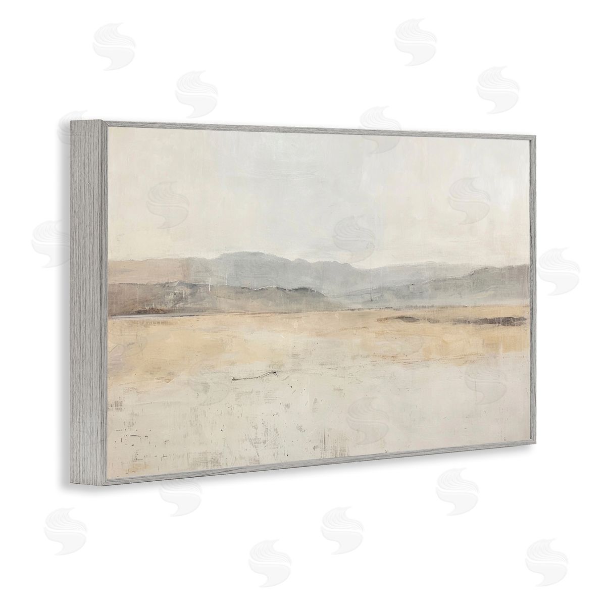 Minimal Desert Horizon Grey Frame Print Wall Art, Home Decor by LSR Design Studio