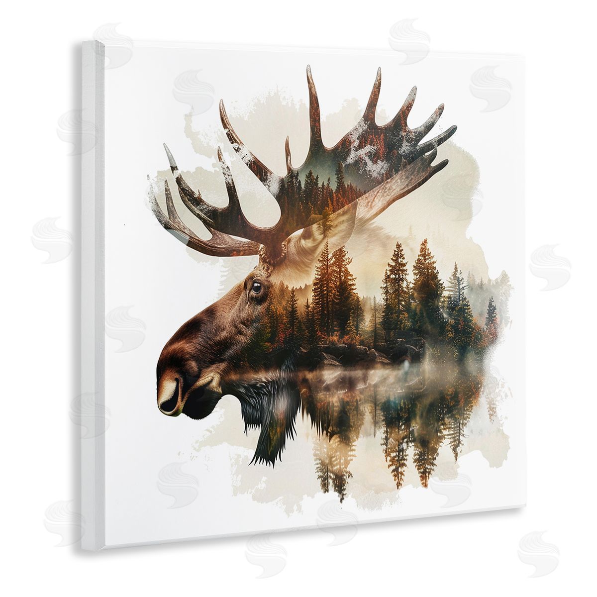 Moose Antlers Silhouette Wood Plaque Wall Art, Home Decor by LSR Design Studio