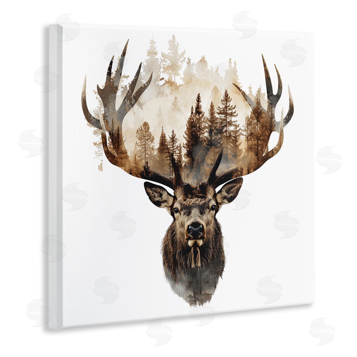 Deer Forest Silhouette Wood Plaque Wall Art, Home Decor by LSR Design Studio
