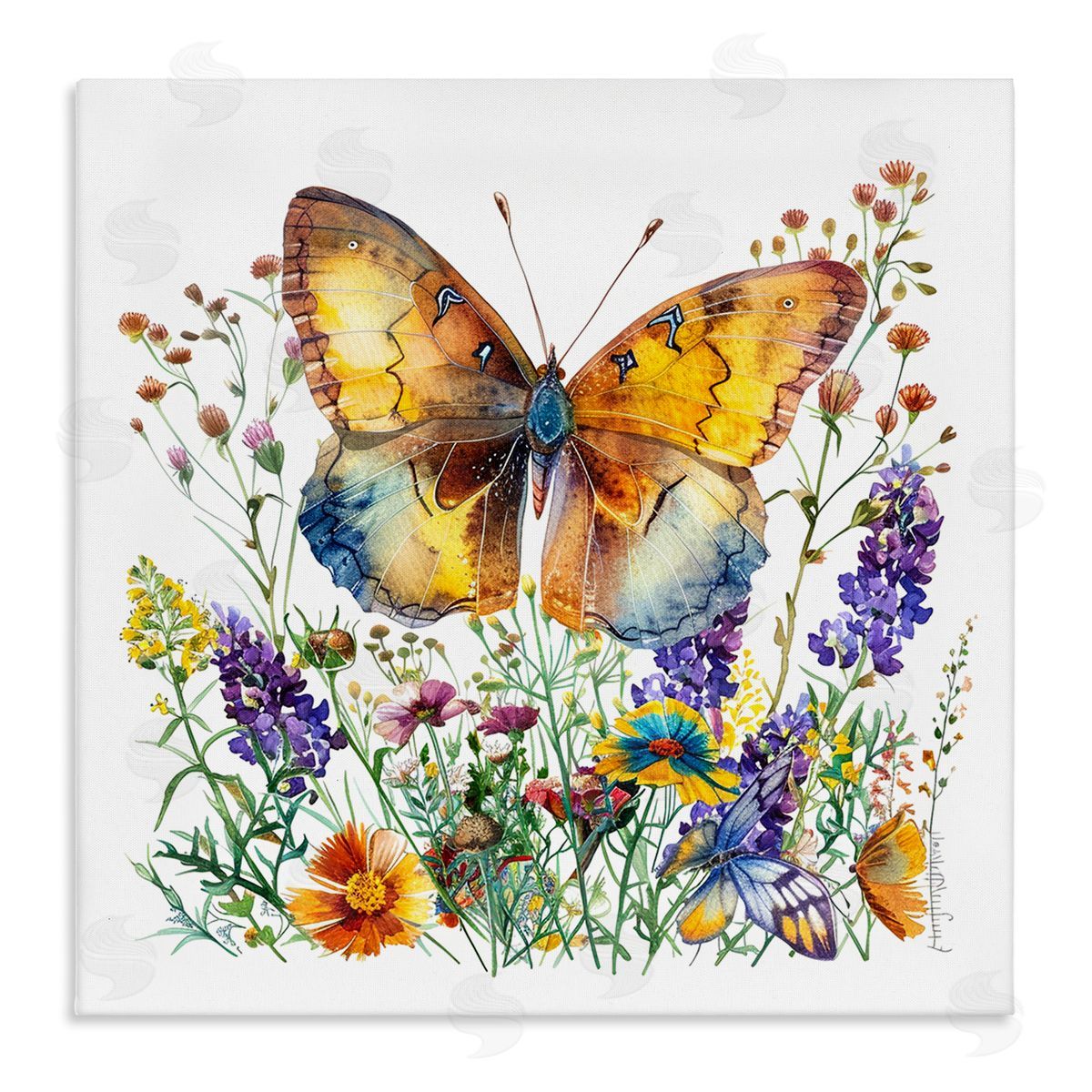Mixed Butterfly Garden Canvas Wall Art, Home Decor by LSR Design Studio