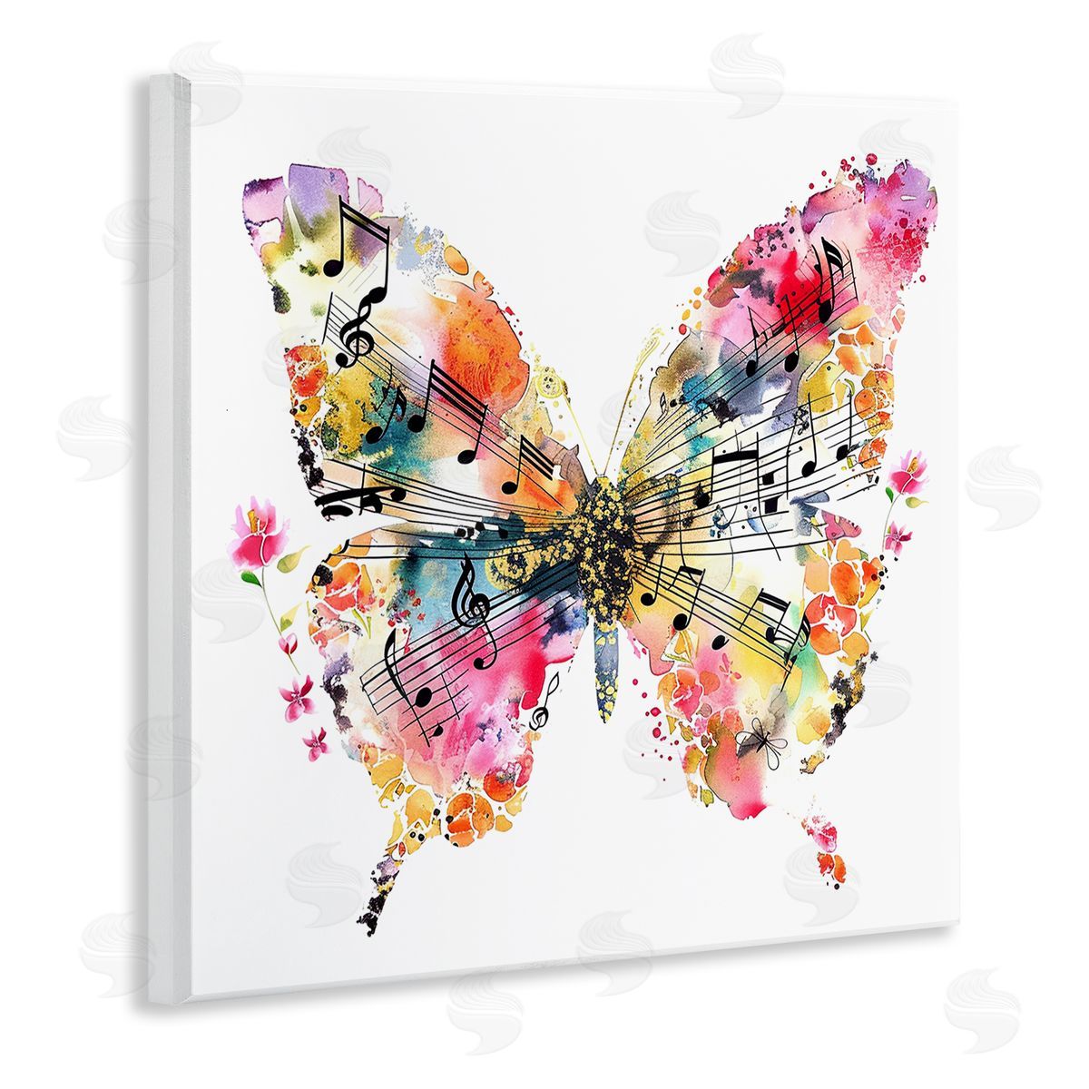 Butterfly & Music Notes Wood Plaque Wall Art, Home Decor by LSR Design Studio