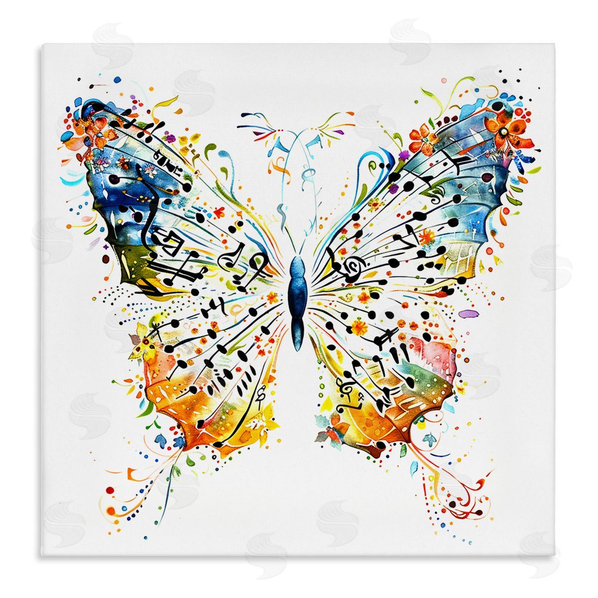 Musical Butterfly Wings Canvas Wall Art, Home Decor by LSR Design Studio