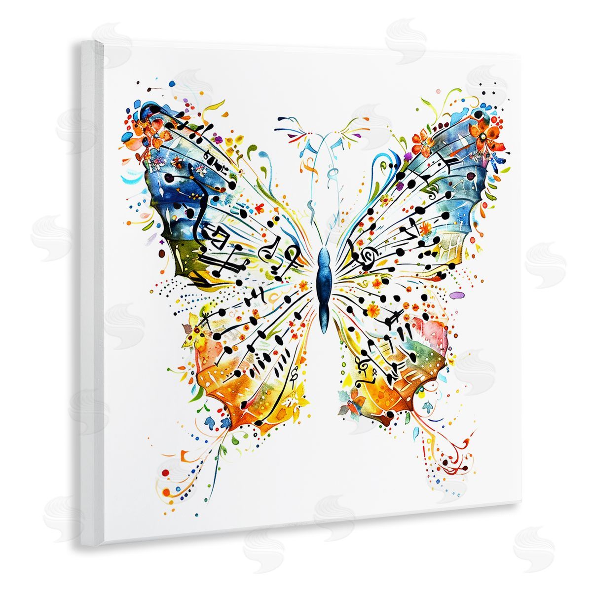 Musical Butterfly Wings Wood Plaque Wall Art, Home Decor by LSR Design Studio