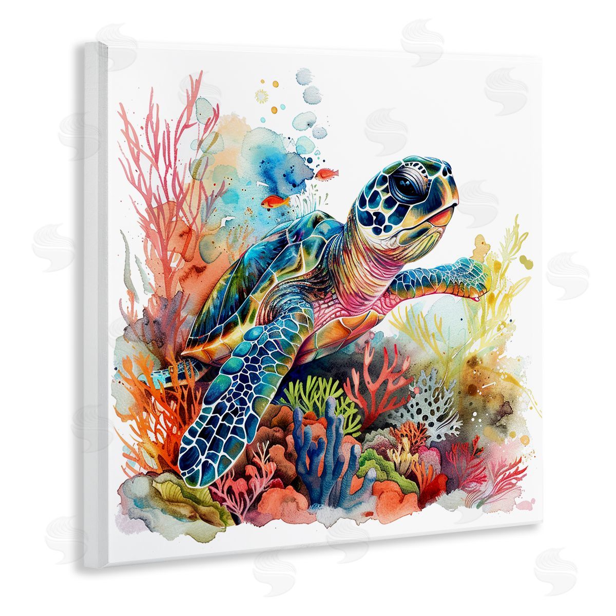 Swimming Turtle Undersea Wood Plaque Wall Art, Home Decor by LSR Design Studio