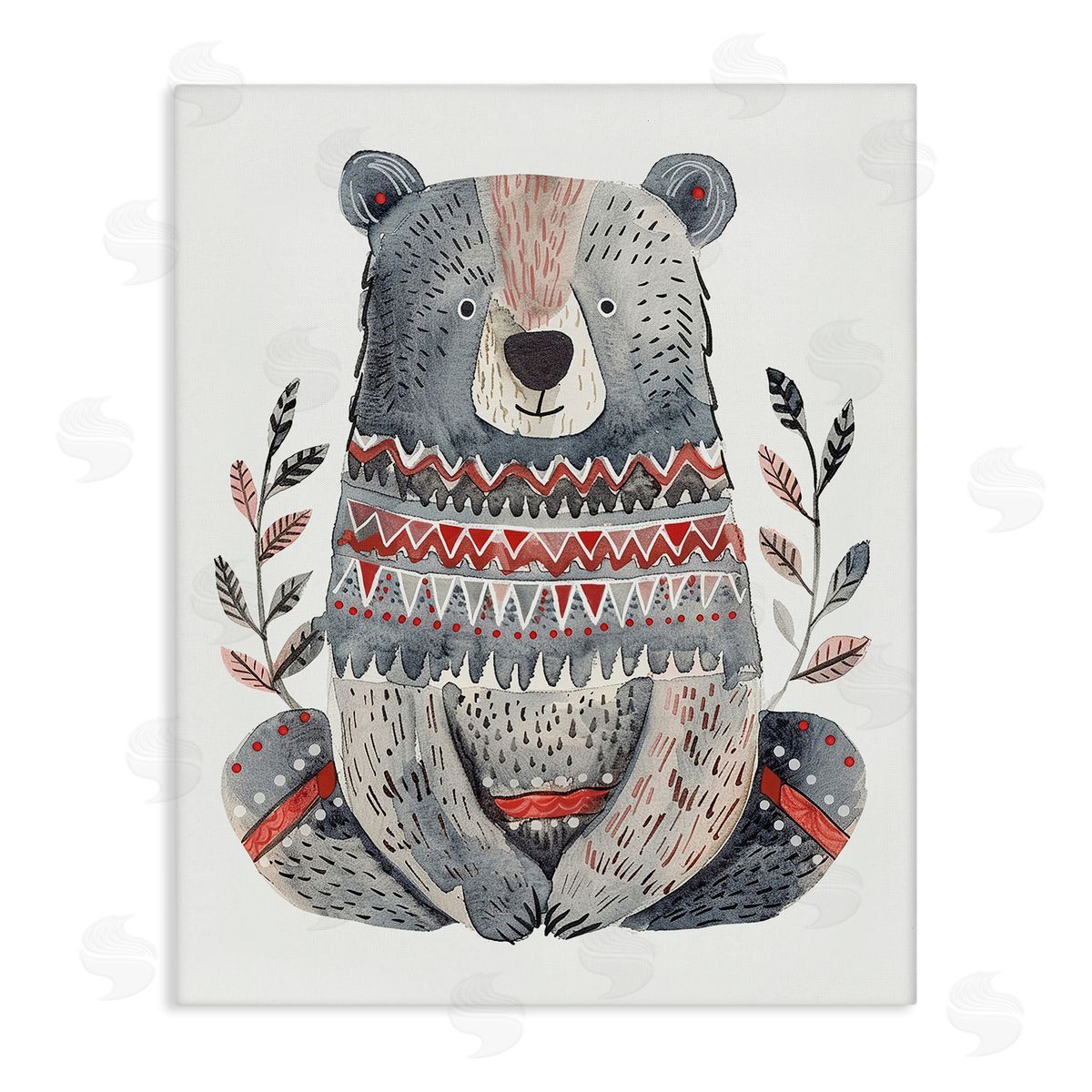 Scandinavian Style Bear Canvas Wall Art, Home Decor by LSR Design Studio
