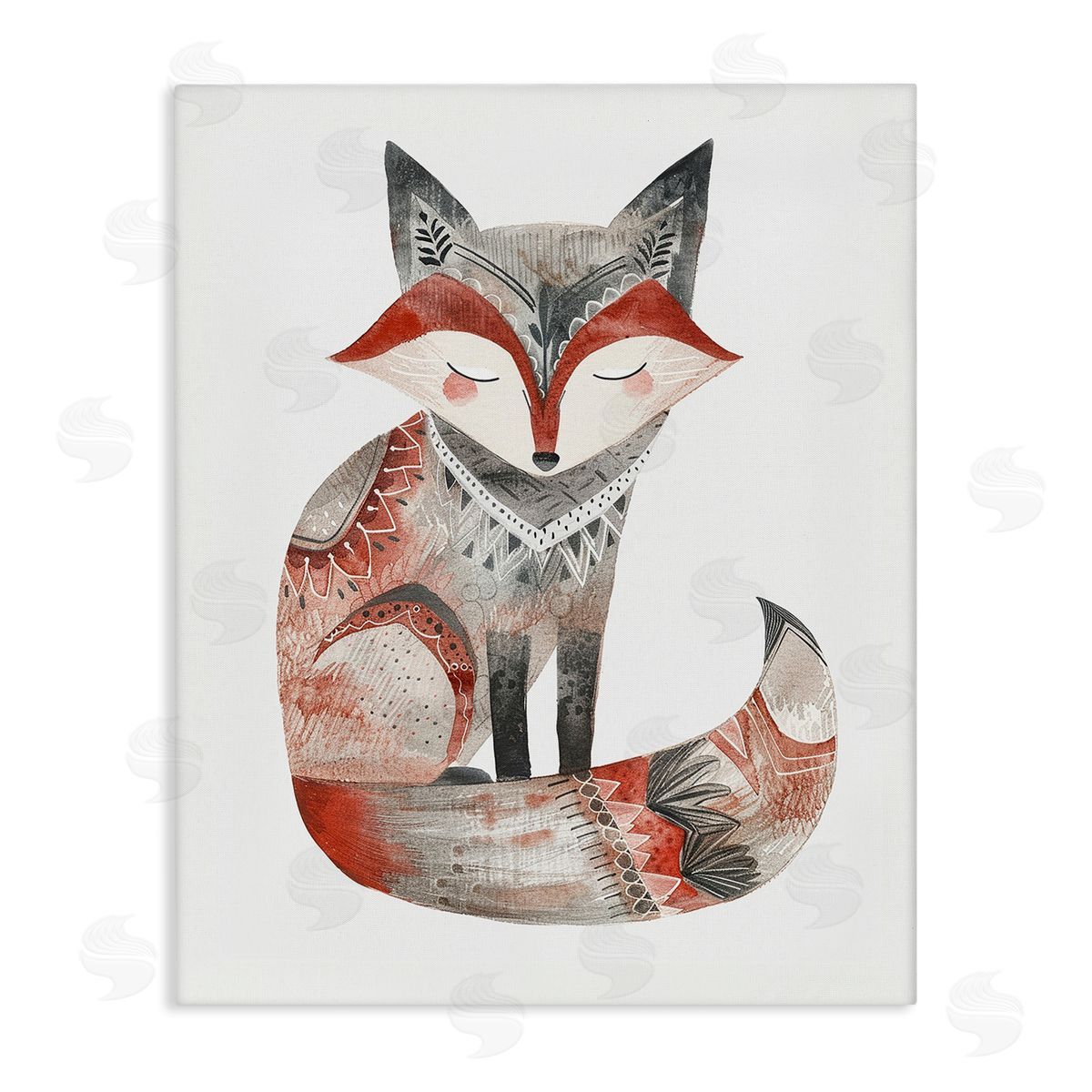 Scandinavian Style Fox Canvas Wall Art, Home Decor by LSR Design Studio
