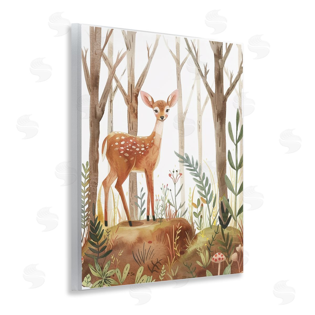 Soft Woodland Deer Wood Plaque Wall Art, Home Decor by LSR Design Studio