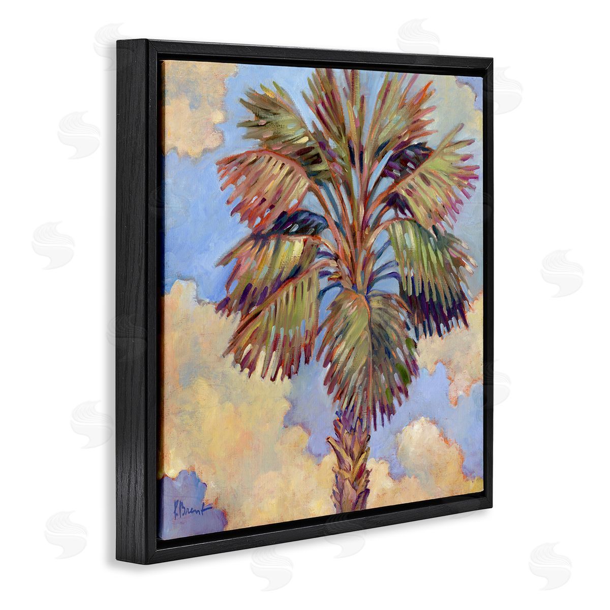 Santa Rosa Palm Black Floating Frame Canvas Wall Art, Home Decor by Paul Brent