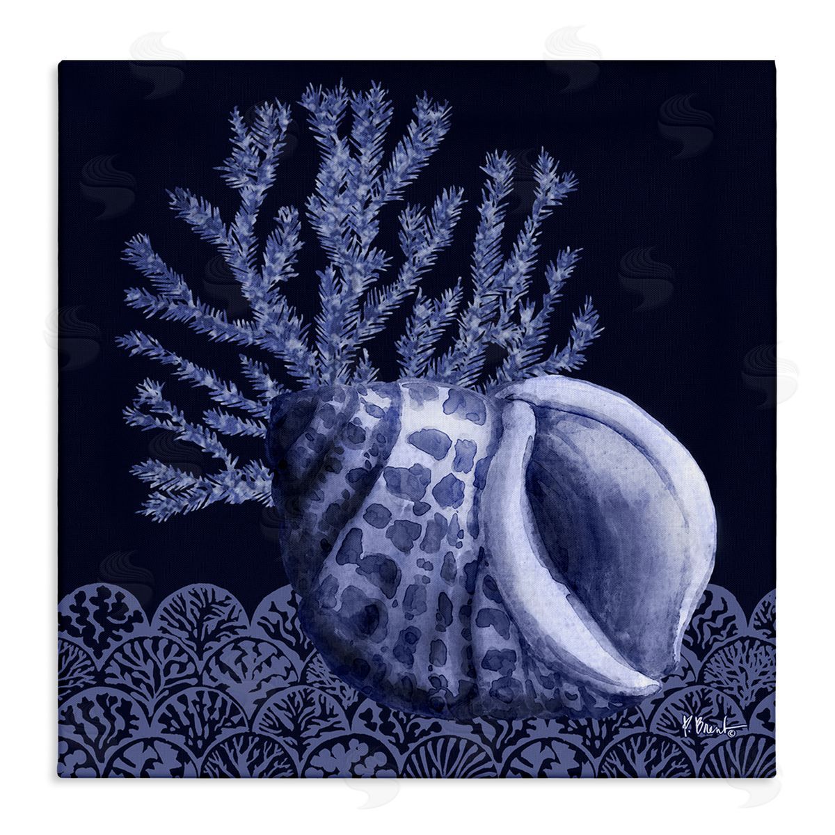 Shadow Shell Patterned Canvas Wall Art, Home Decor by Paul Brent