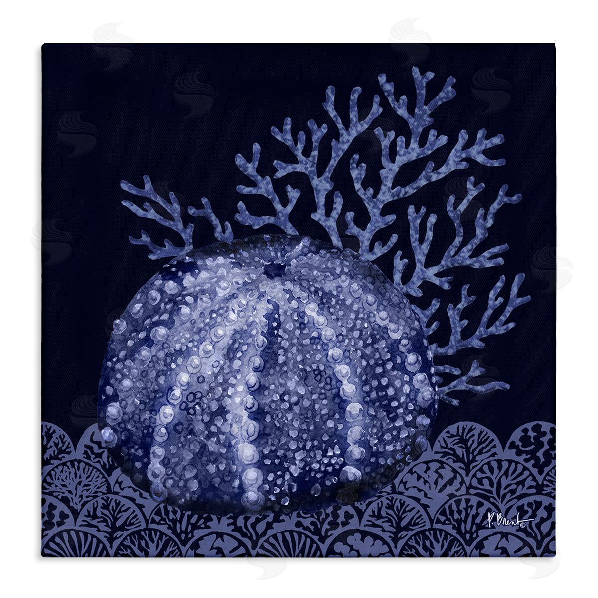 Dark Sea Urchin Canvas Wall Art, Home Decor by Paul Brent