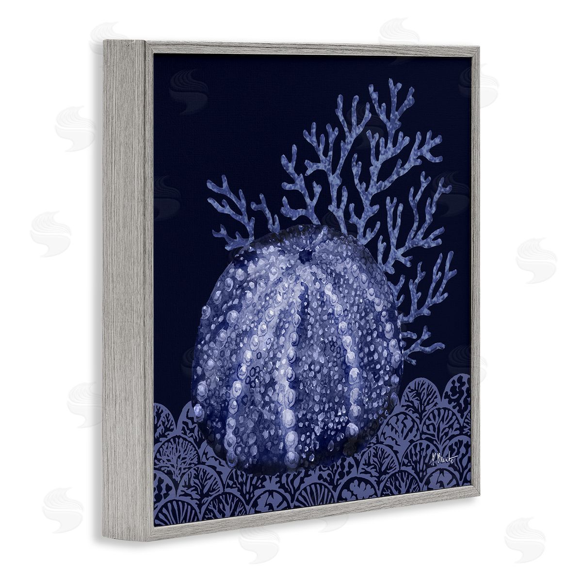 Dark Sea Urchin Grey Frame Print Wall Art, Home Decor by Paul Brent
