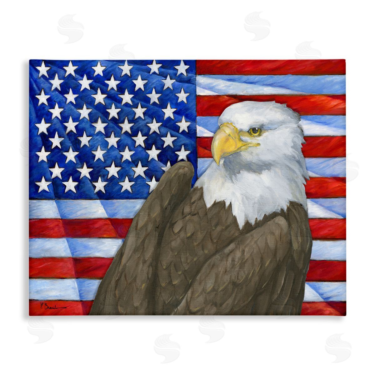 Eagle's View Flag Canvas Wall Art, Home Decor by Paul Brent