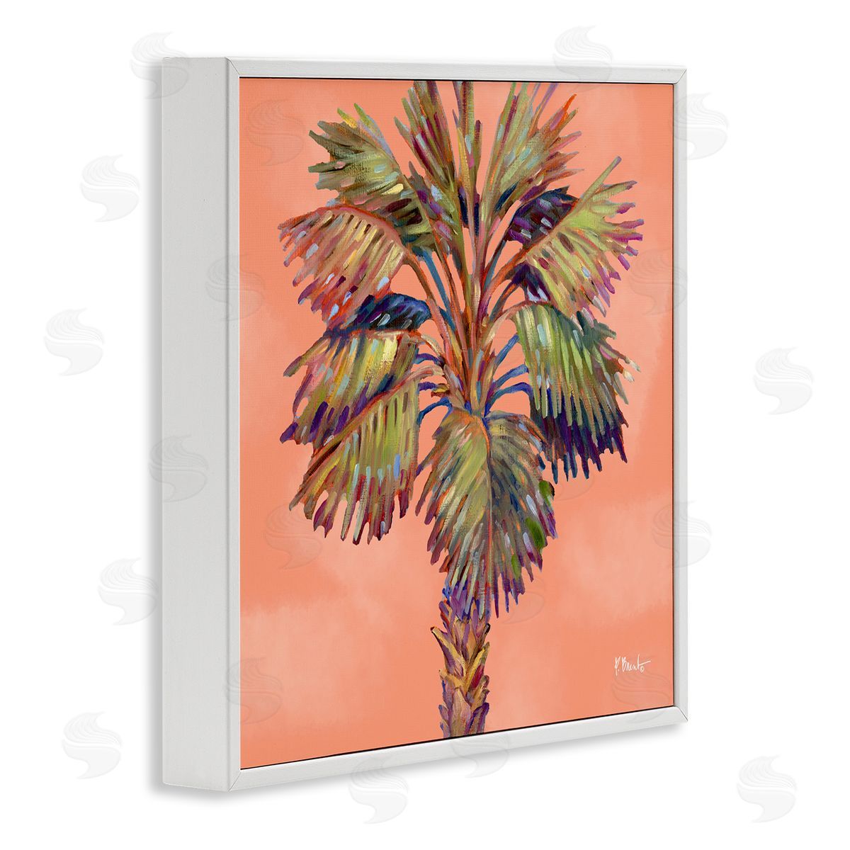 Bondi Beach Palm White Frame Print Wall Art, Home Decor by Paul Brent