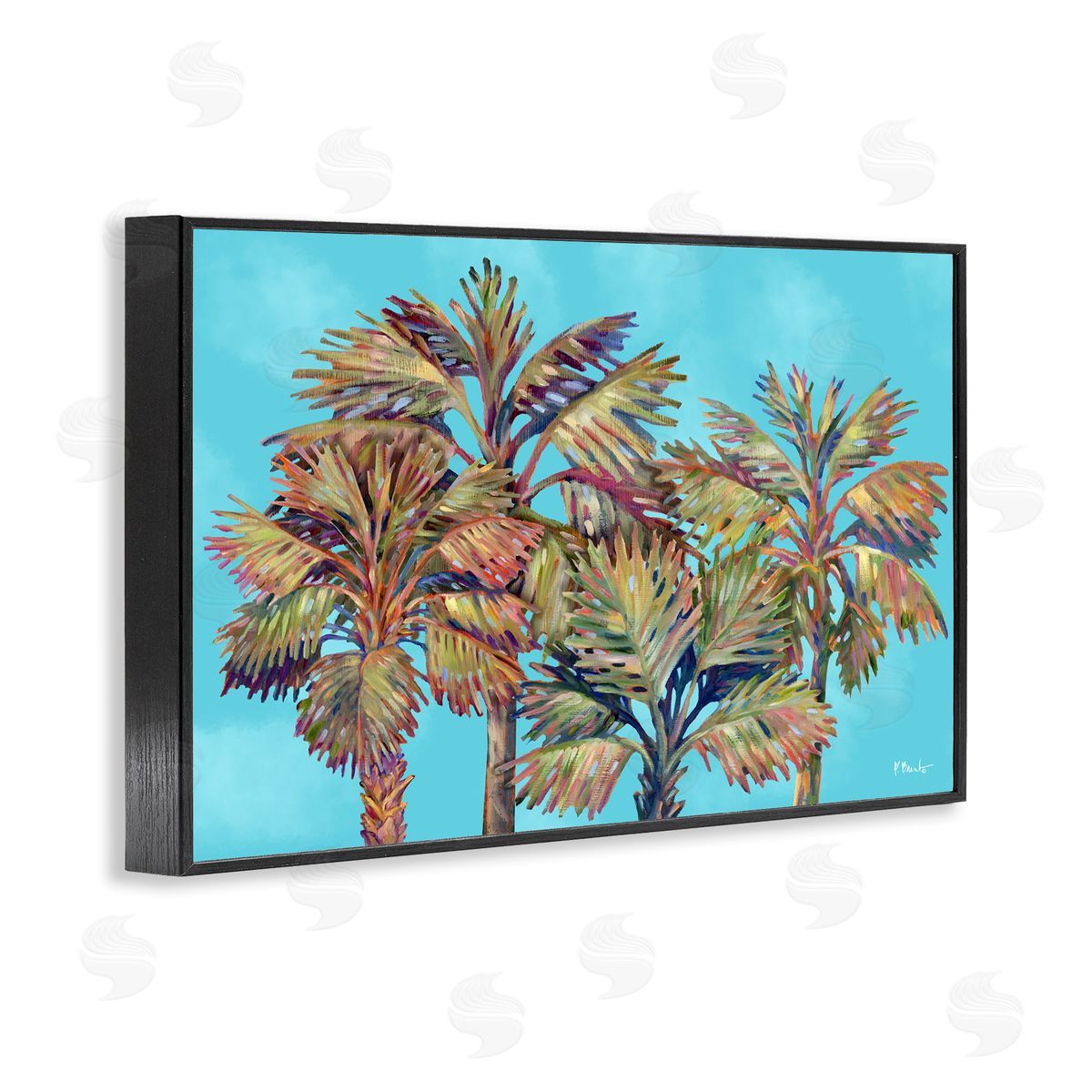 Bondi Beach Palms Black Frame Print Wall Art, Home Decor by Paul Brent
