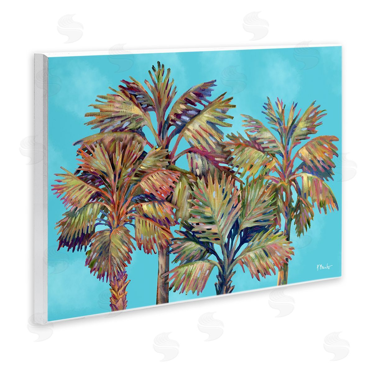 Bondi Beach Palms Wood Plaque Wall Art, Home Decor by Paul Brent