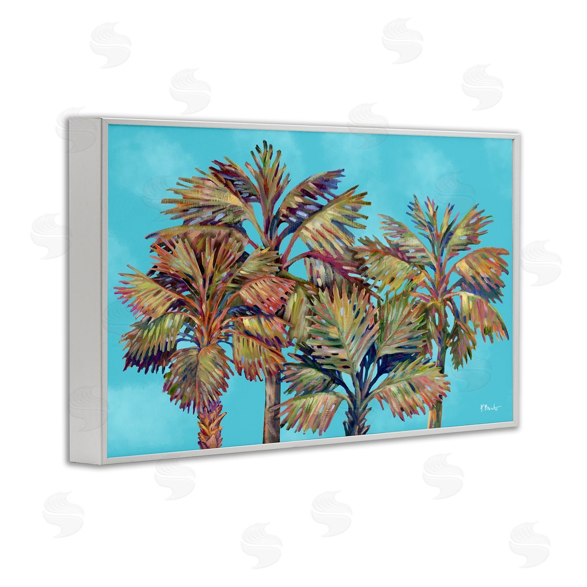 Bondi Beach Palms White Frame Print Wall Art, Home Decor by Paul Brent
