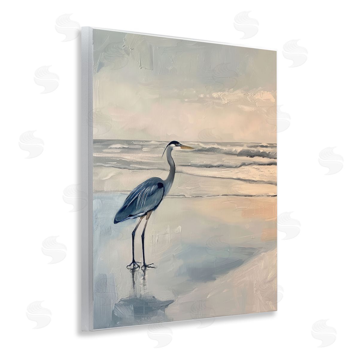 Heron on Classic Coast Wood Plaque Wall Art, Home Decor by Petal Prints Design