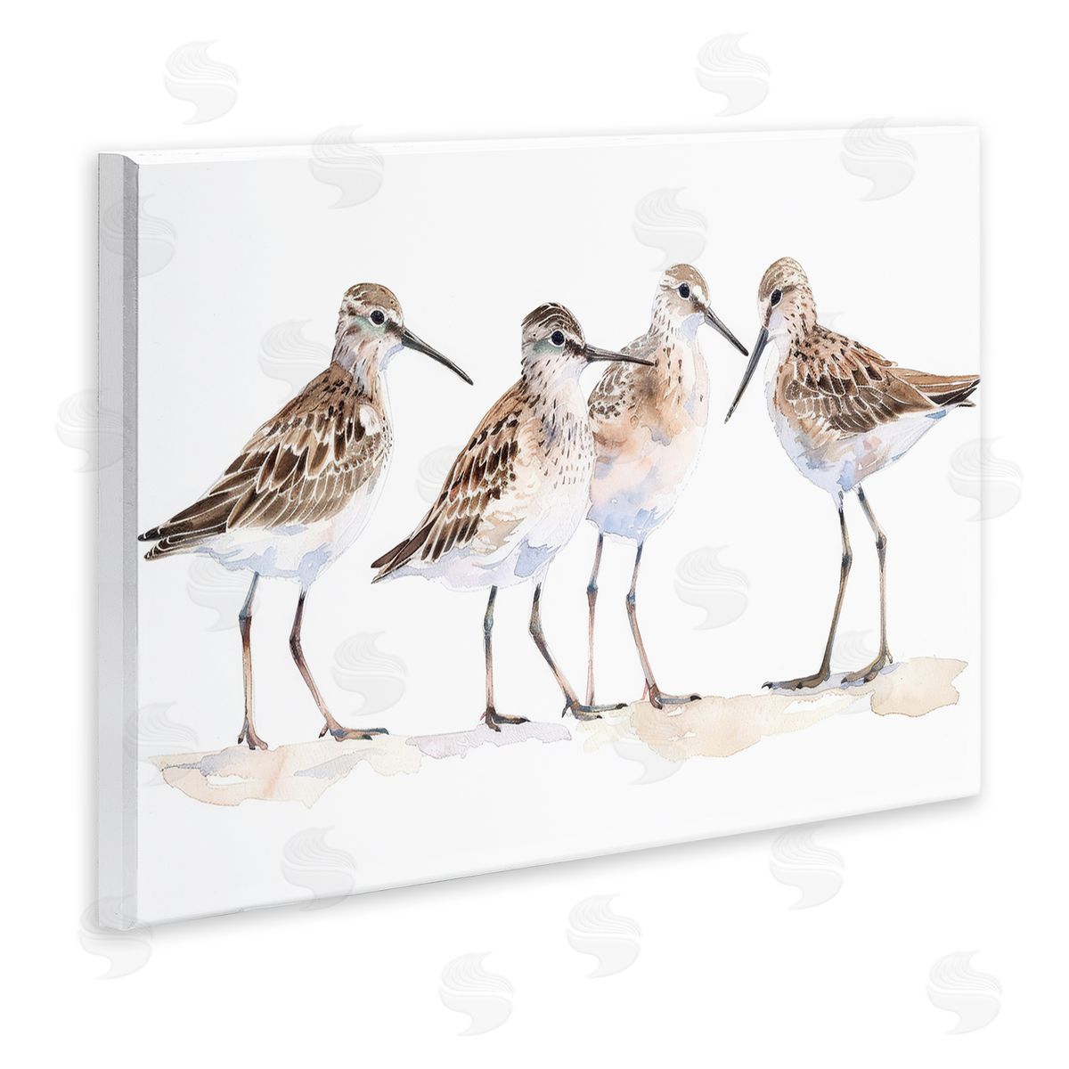 Sand Pipers Gathered Wood Plaque Wall Art, Home Decor by Petal Prints Design