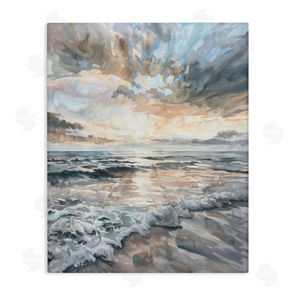 Cloud Break over Sea Canvas Wall Art, Home Decor by Petal Prints Design