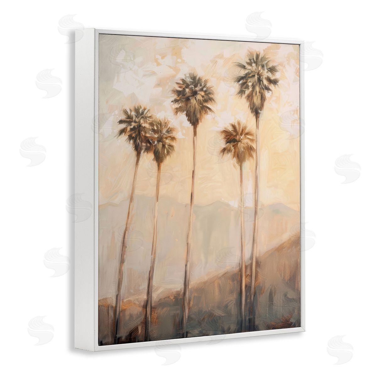 SoCal Sunny Palm Trees White Frame Print Wall Art, Home Decor by Petal Prints Design