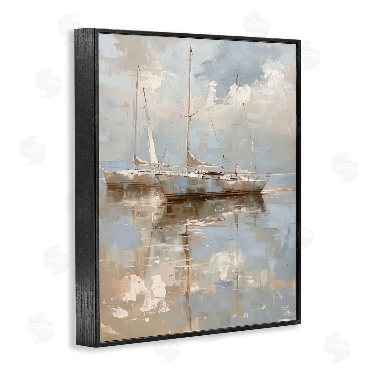 Race Day Sailboats Black Frame Print Wall Art, Home Decor by Petal Prints Design