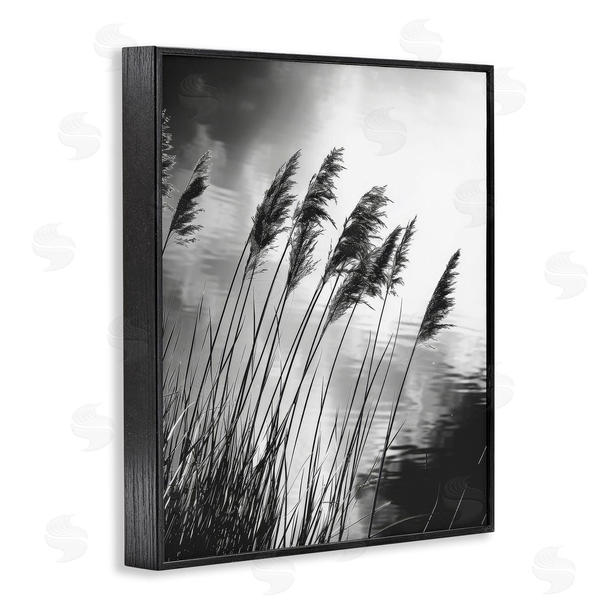 Stark Contrast Wheat Black Frame Print Wall Art, Home Decor by Petal Prints Design