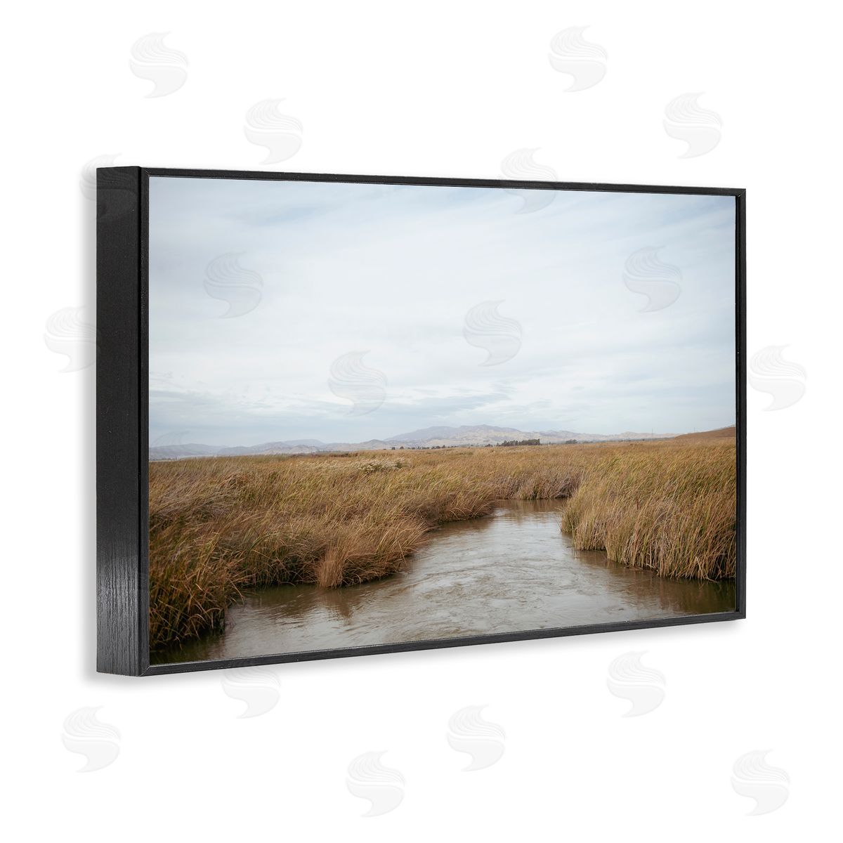 Marshland Stream View Black Frame Print Wall Art, Home Decor by Crystal Lynn Collins