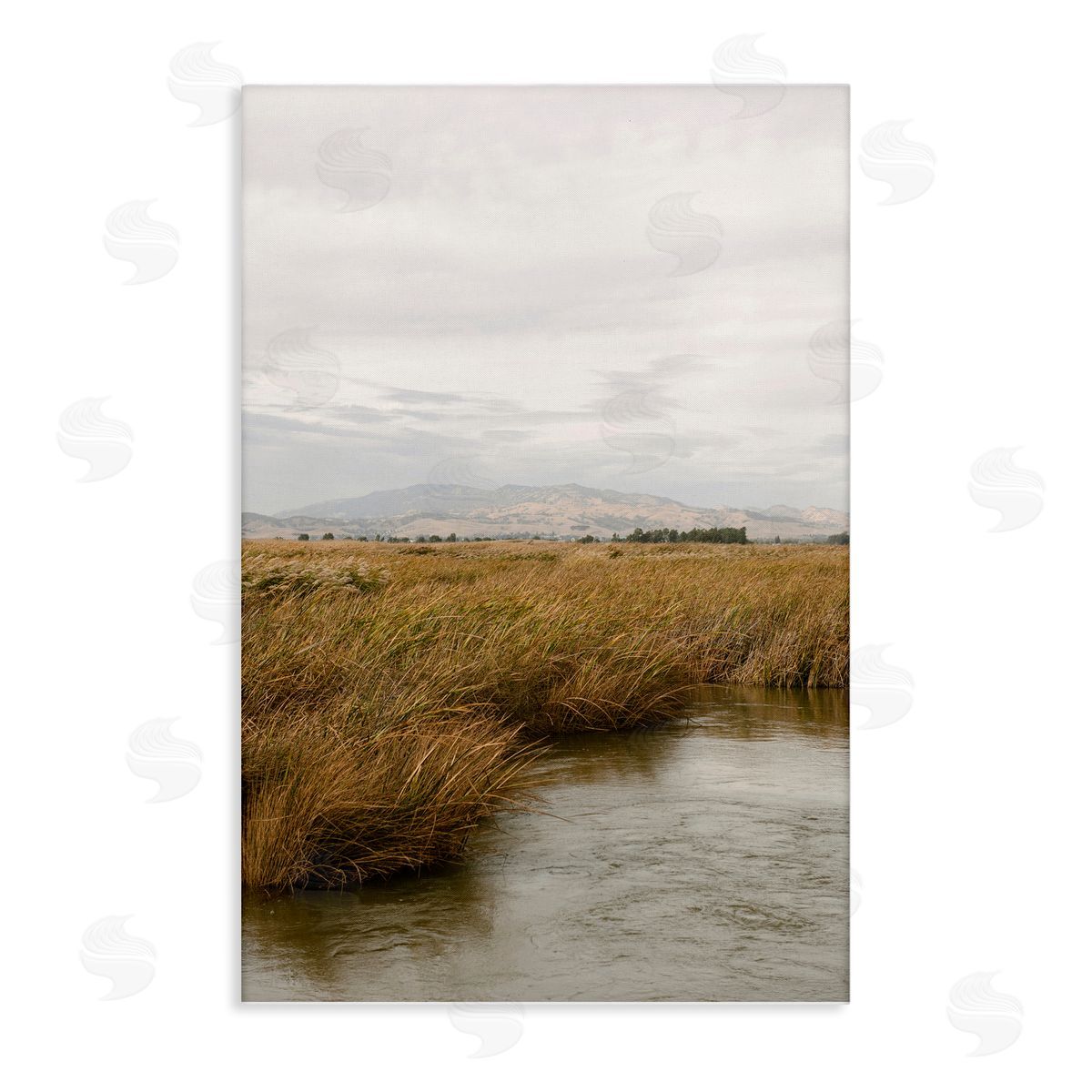 Marshland with Distant Mountain Canvas Wall Art, Home Decor by Crystal Lynn Collins