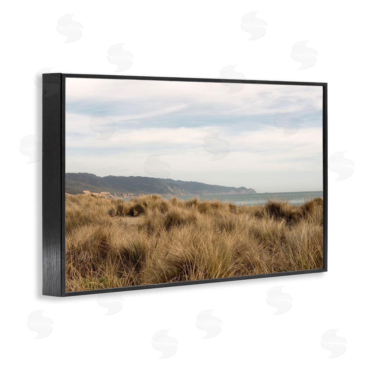 Windy Grass Dunes View Black Frame Print Wall Art, Home Decor by Crystal Lynn Collins