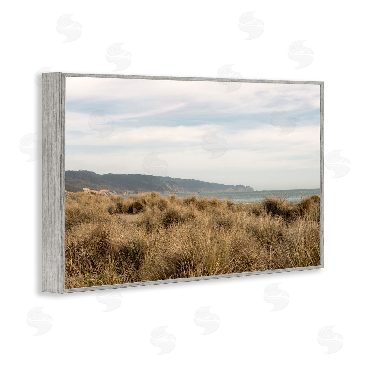 Windy Grass Dunes View Grey Frame Print Wall Art, Home Decor by Crystal Lynn Collins