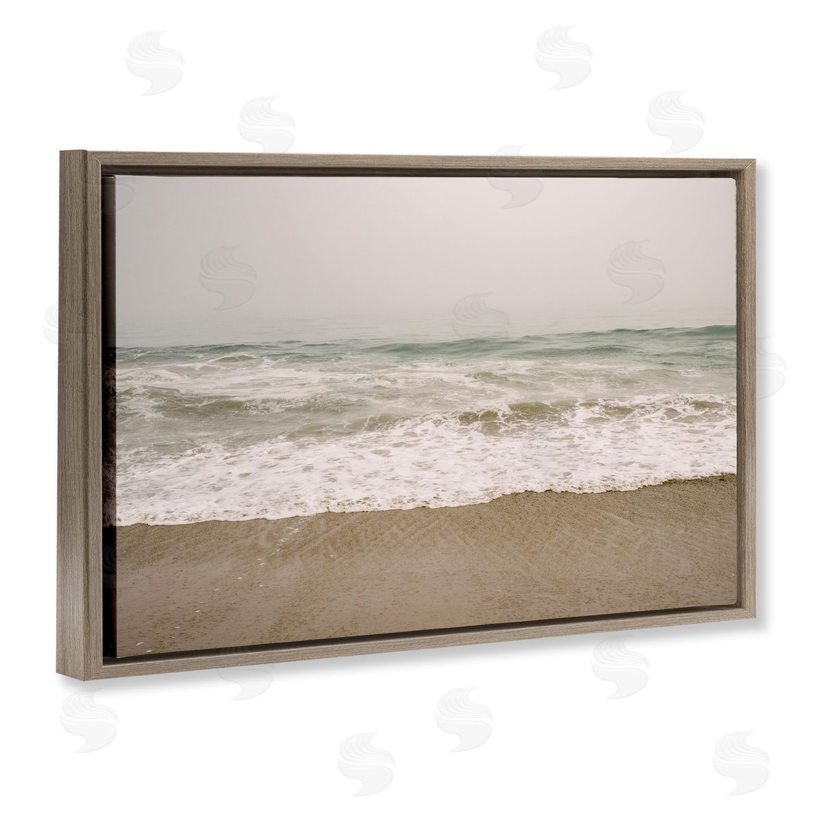 Peaceful Point Reyes Brown Floating Frame Canvas Wall Art, Home Decor by Crystal Lynn Collins