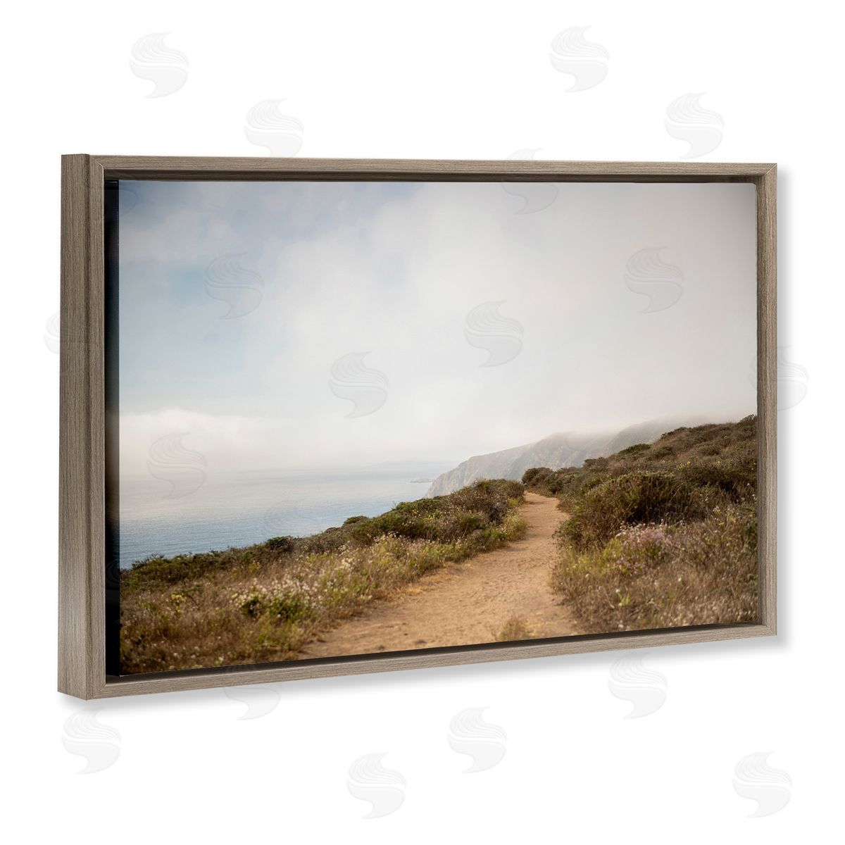 Wild Coast Pathway Brown Floating Frame Canvas Wall Art, Home Decor by Crystal Lynn Collins