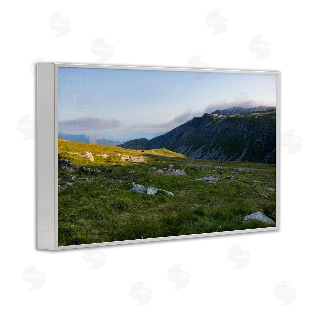 Lush Rolling Cliffs White Frame Print Wall Art, Home Decor by Thomas Tepstad Berge
