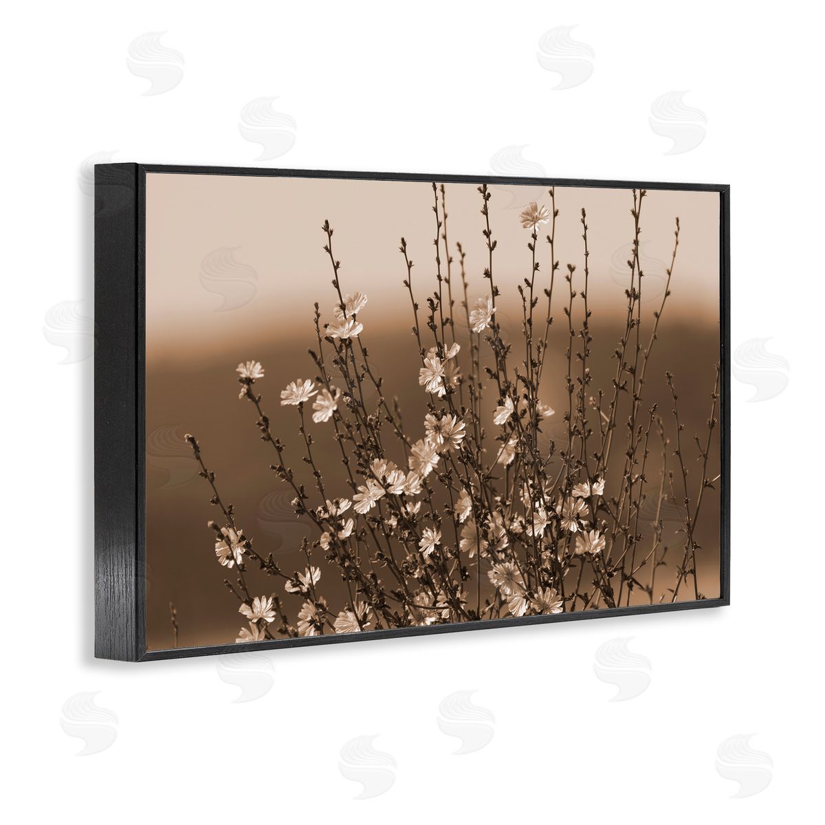 Tiny Blooming Flowers Black Frame Print Wall Art, Home Decor by Nancy Crowell