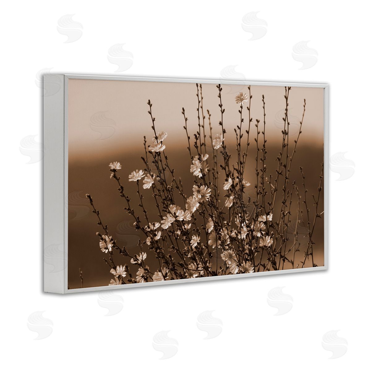 Tiny Blooming Flowers White Frame Print Wall Art, Home Decor by Nancy Crowell