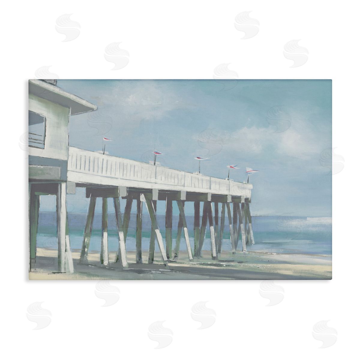 Extended Pier over Beach Canvas Wall Art, Home Decor by Liz Jardine